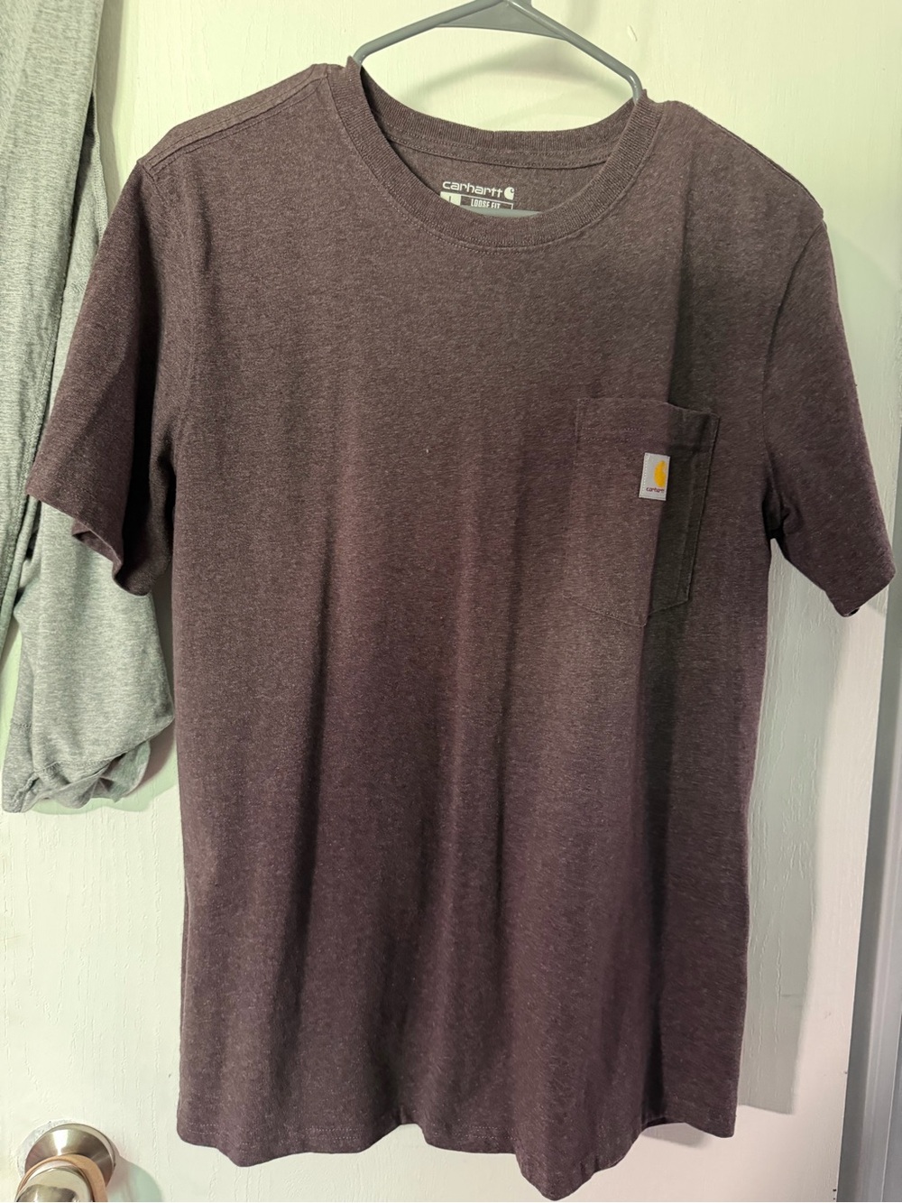 Carhartt Short Sleeve Pocket T-Shirt - Maroon Heather